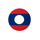 Autocollant rond drapeau laos pvc résistant facile à poser