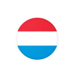 Autocollant rond drapeau luxembourg pvc résistant facile