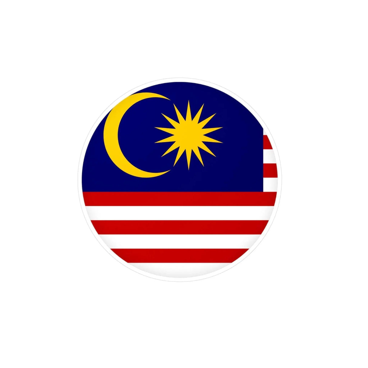 Autocollant rond drapeau malaisie pvc résistant déco
