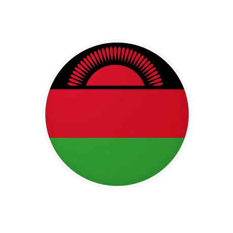 Autocollant rond drapeau malawi en plusieurs tailles - pixelforma