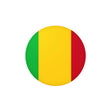 Autocollant rond drapeau mali en pvc résistant décoration