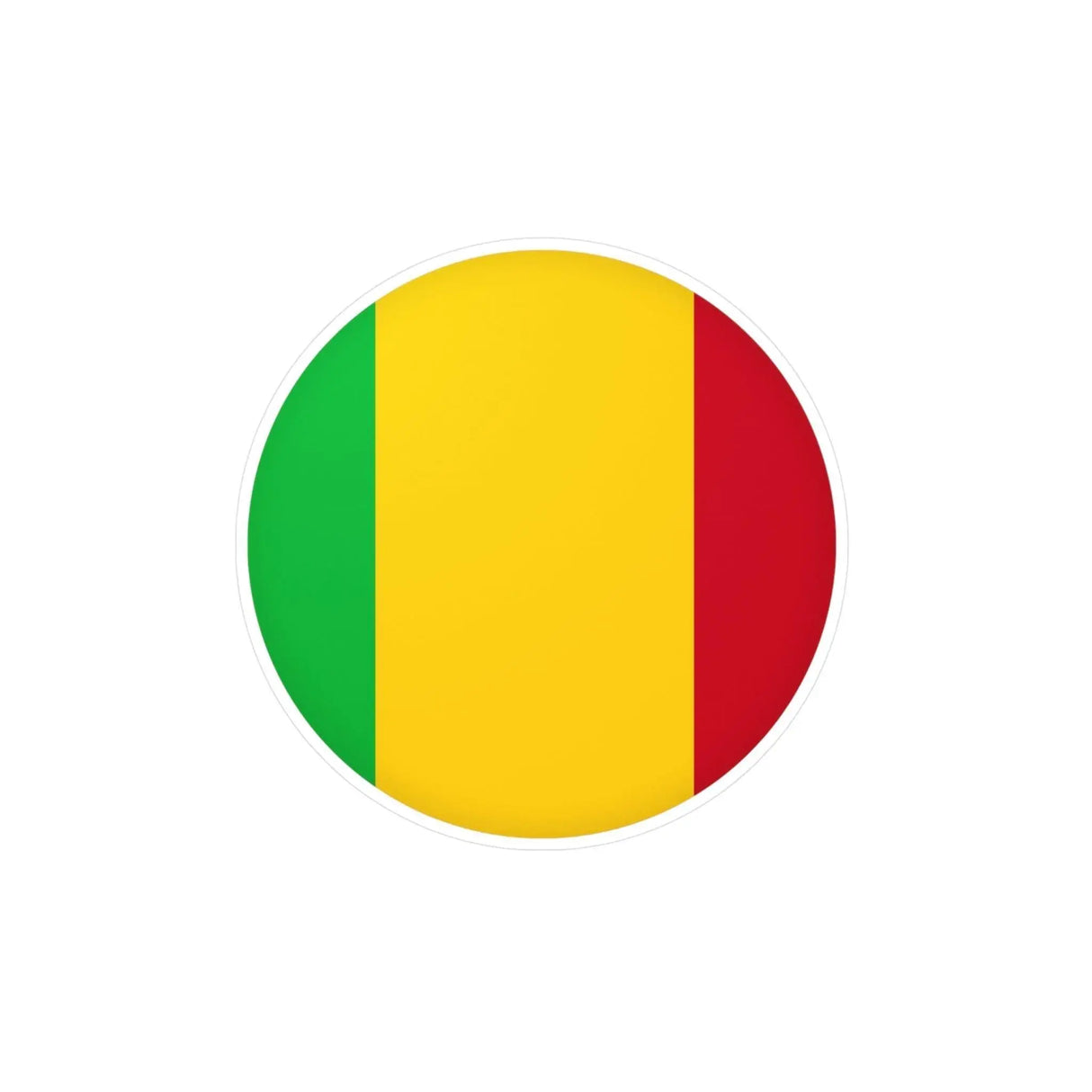 Autocollant rond drapeau mali en pvc résistant décoration