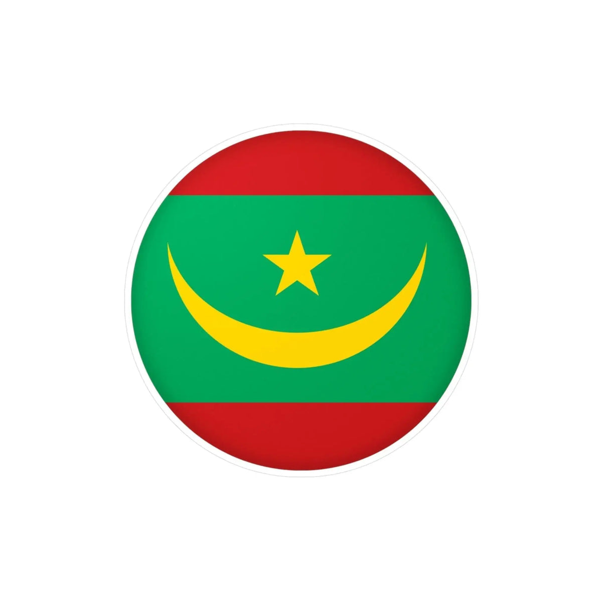 Autocollant rond drapeau mauritanie pvc résistant
