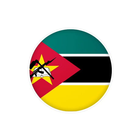 Autocollant rond drapeau mozambique en plusieurs tailles - pixelforma