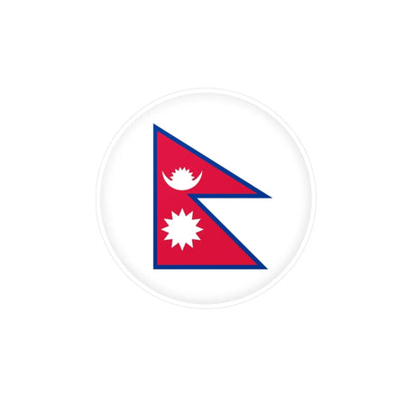 Autocollant rond drapeau népal pvc résistant décoration