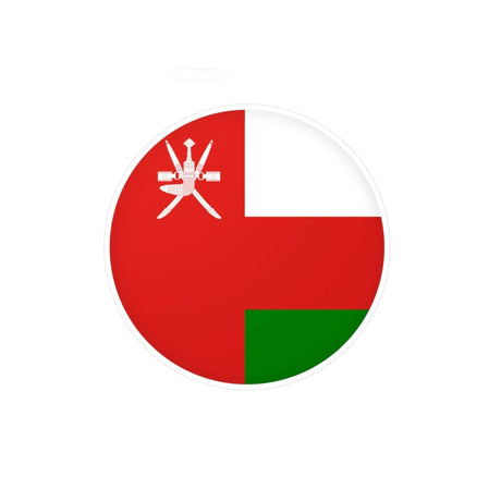 Autocollant rond drapeau oman pvc décoratif facile à poser