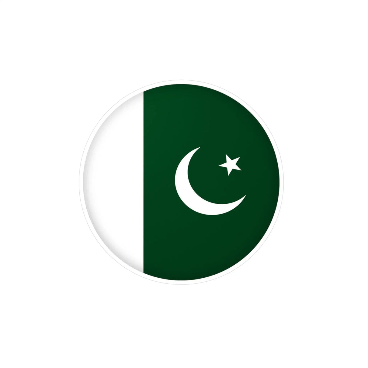 Autocollant rond drapeau pakistan en pvc résistant