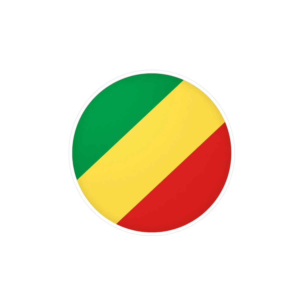 Autocollant rond drapeau république du congo pvc résistant