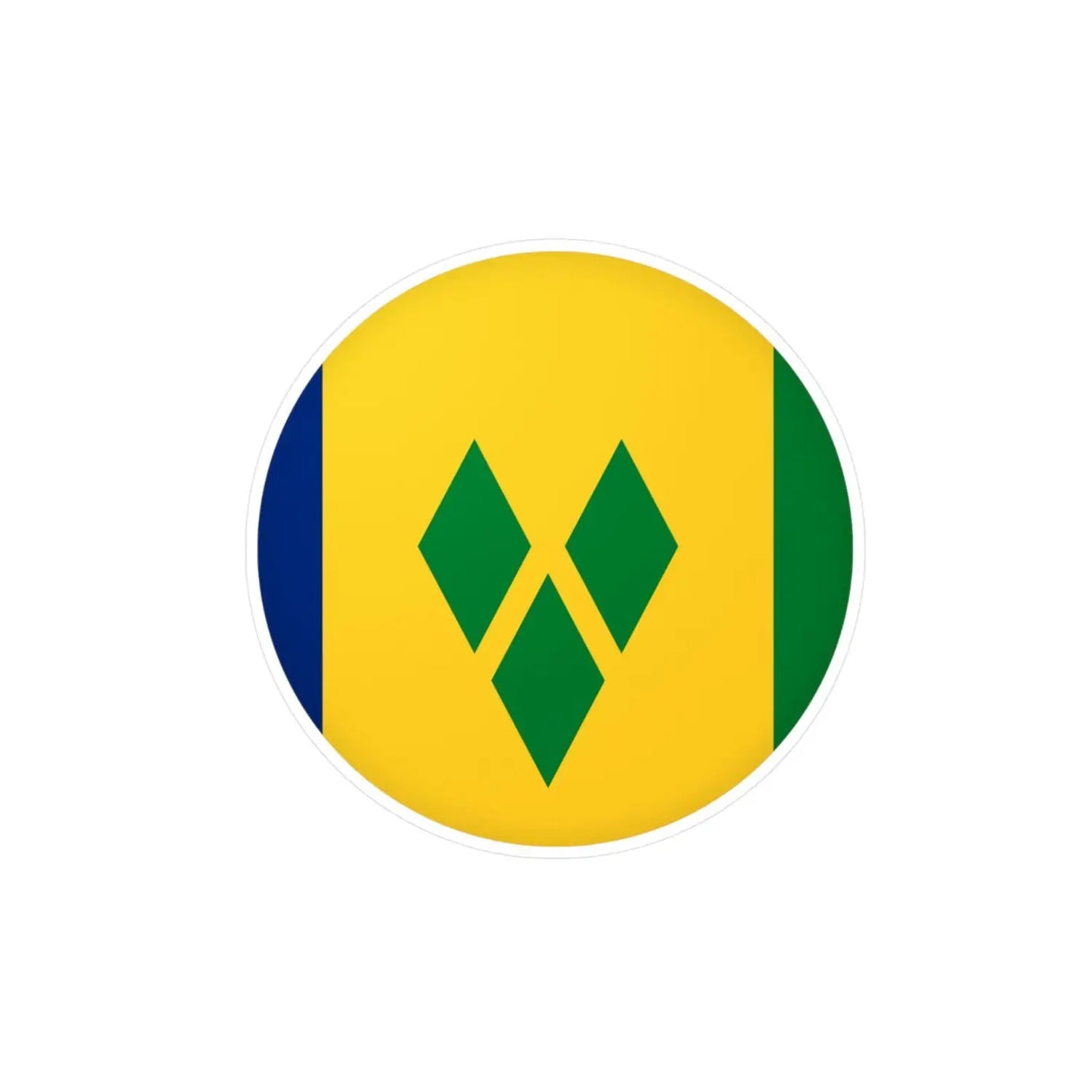 Autocollant rond drapeau saint-vincent-et-les-grenadines en plusieurs tailles - pixelforma