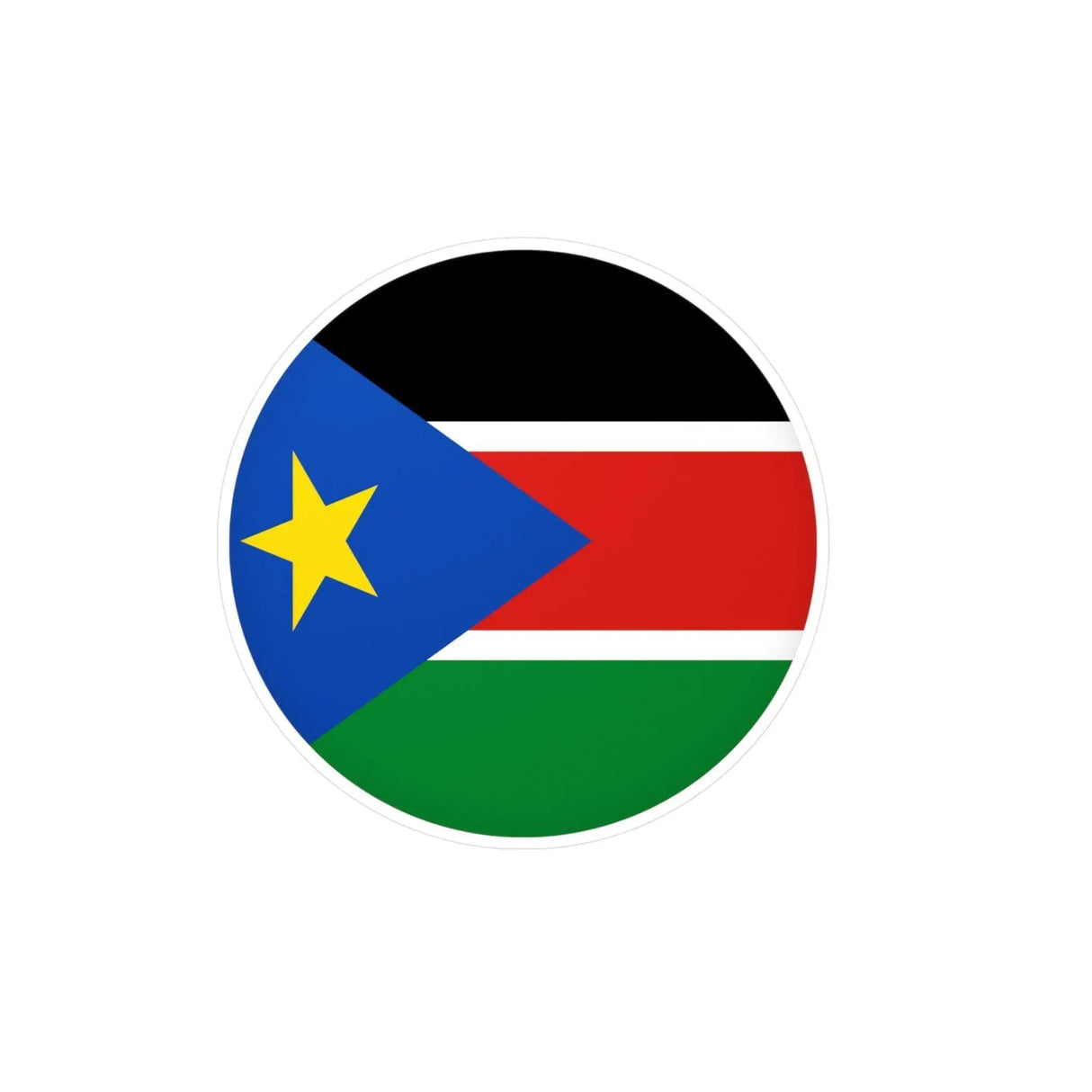 Autocollant rond drapeau soudan du sud pvc résistant