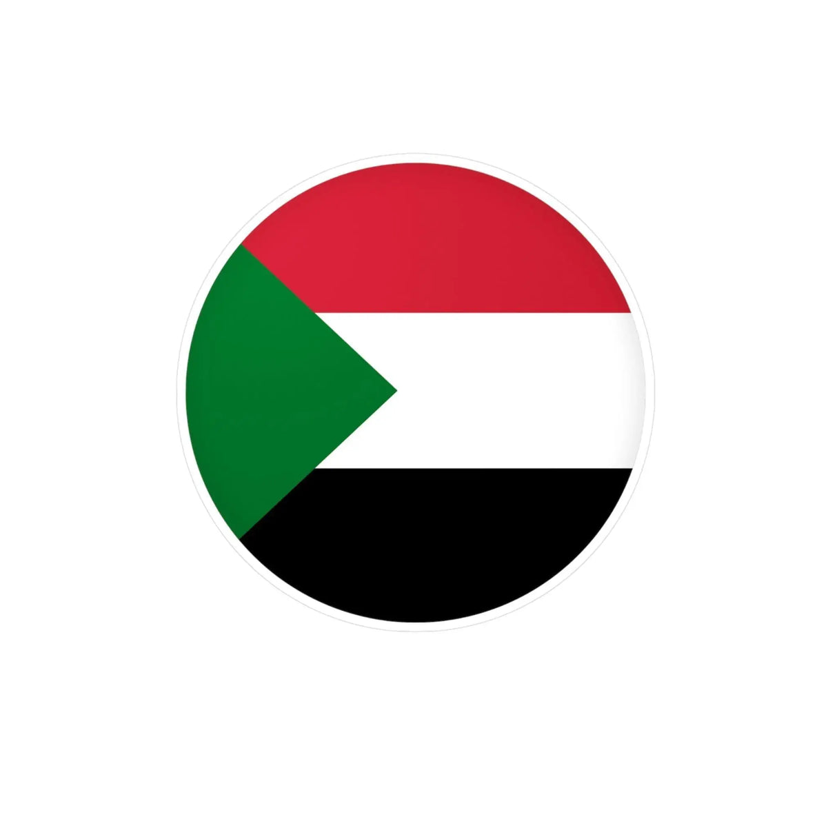 Autocollant rond drapeau soudan pvc résistant décoratif