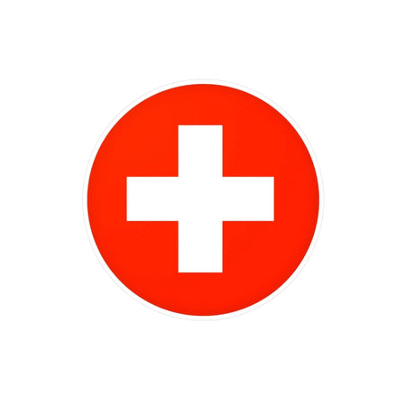 Autocollant rond drapeau suisse pvc armoiries résistant
