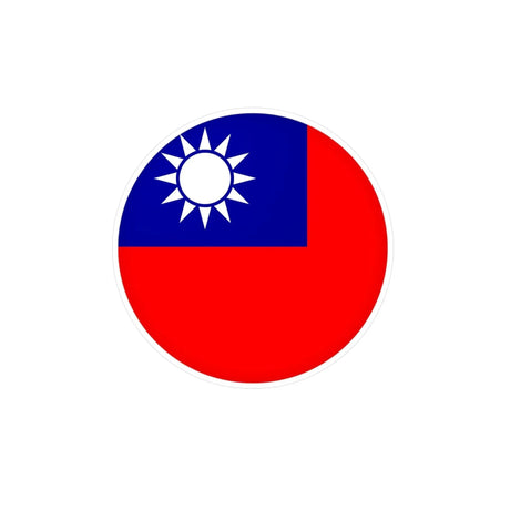Autocollant rond drapeau taïwan pvc résistant décoratif