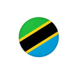 Autocollant rond drapeau tanzanie pvc résistant facile à poser