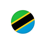 Autocollant rond drapeau tanzanie pvc résistant facile à poser