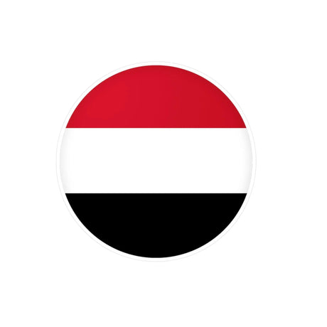 Autocollant rond drapeau yémen pvc résistant décoratif