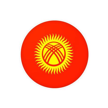 Autocollant rond kirghizistan pvc résistant facile à poser
