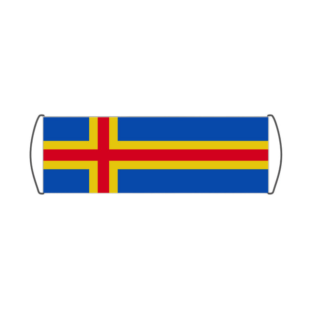 Flag of Åland Scroll Banner - Pixelforma