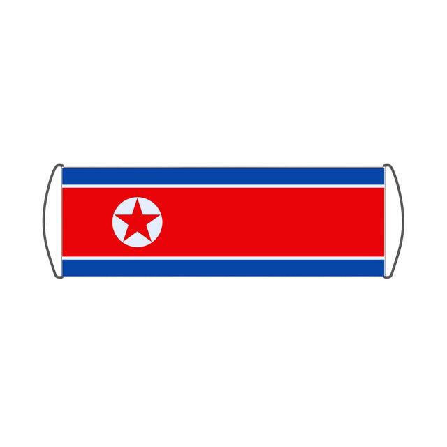 North Korea Flag Scroll Banner - Pixelforma