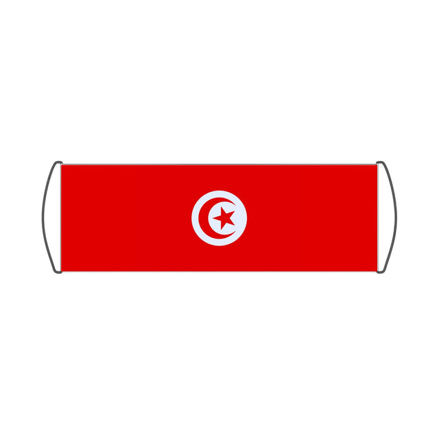 Tunisia Flag Scroll Banner - Pixelforma