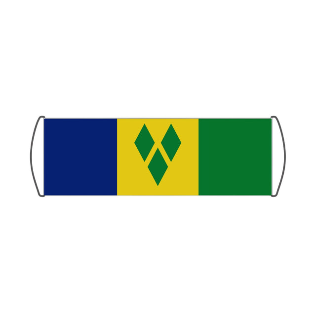 Saint Vincent and the Grenadines Flag Scroll Banner - Pixelforma