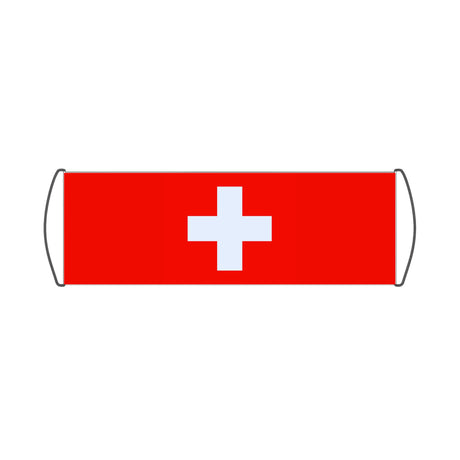 Flag and Coat of Arms of Switzerland Scroll Banner - Pixelforma