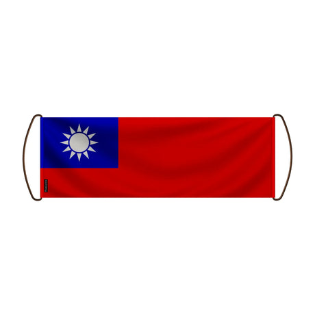 Bannière de défilement drapeau taïwan en polyester main
