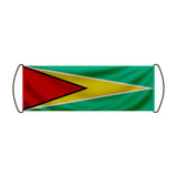 Bannière de défilement guyana en polyester à main