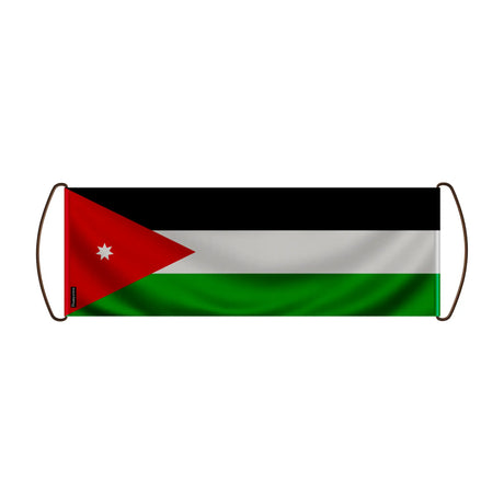 Bannière de défilement jordanie en polyester poignée main