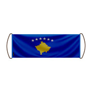Bannière de défilement kosovo en polyester à main