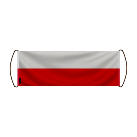 Bannière de défilement pologne en polyester à main