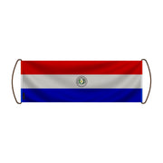 Bannière défilante drapeau paraguay en polyester à main