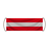 Bannière défilement drapeau autriche en polyester main