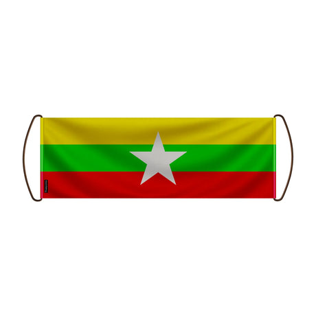Bannière défilement drapeau birmanie en polyester main