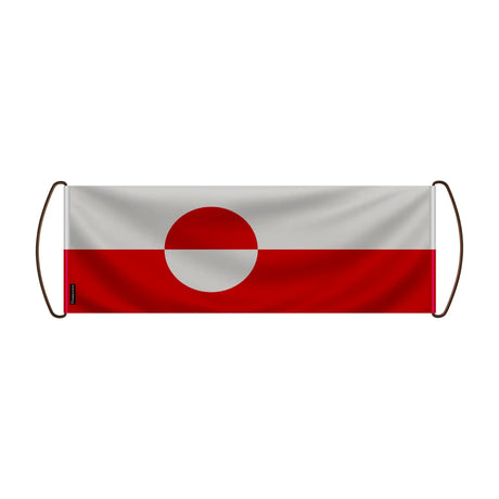 Bannière défilement drapeau groenland en polyester poignée