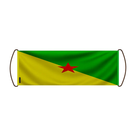 Bannière défilement drapeau guyane en polyester fête