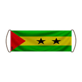 Bannière défilement drapeau sao tomé-et-principe polyester