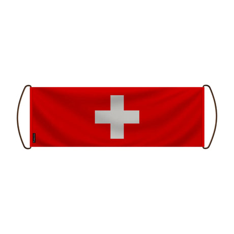 Bannière défilement drapeau suisse en polyester résistant