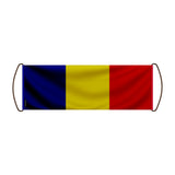 Bannière défilement drapeau tchad en polyester à main