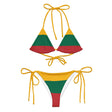 Bikini à cordon drapeau lituanie cordon recyclé orné