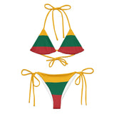 Bikini à cordon drapeau lituanie cordon recyclé orné