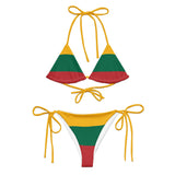 Bikini à cordon drapeau lituanie cordon recyclé orné