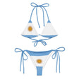 Bikini drapeau argentine avec cordon recyclé orné