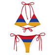 Bikini drapeau arménie cordon recyclé orné confortable