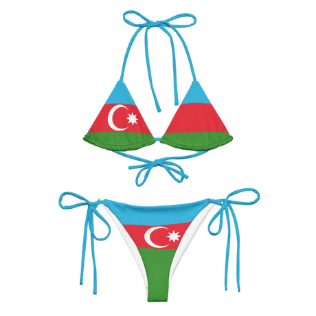 Bikini drapeau azerbaïdjan à cordon recyclé orné