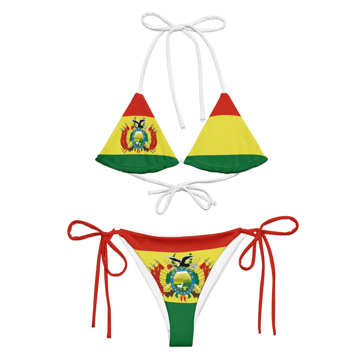 Bikini drapeau bolivie tissu recyclé impression all over
