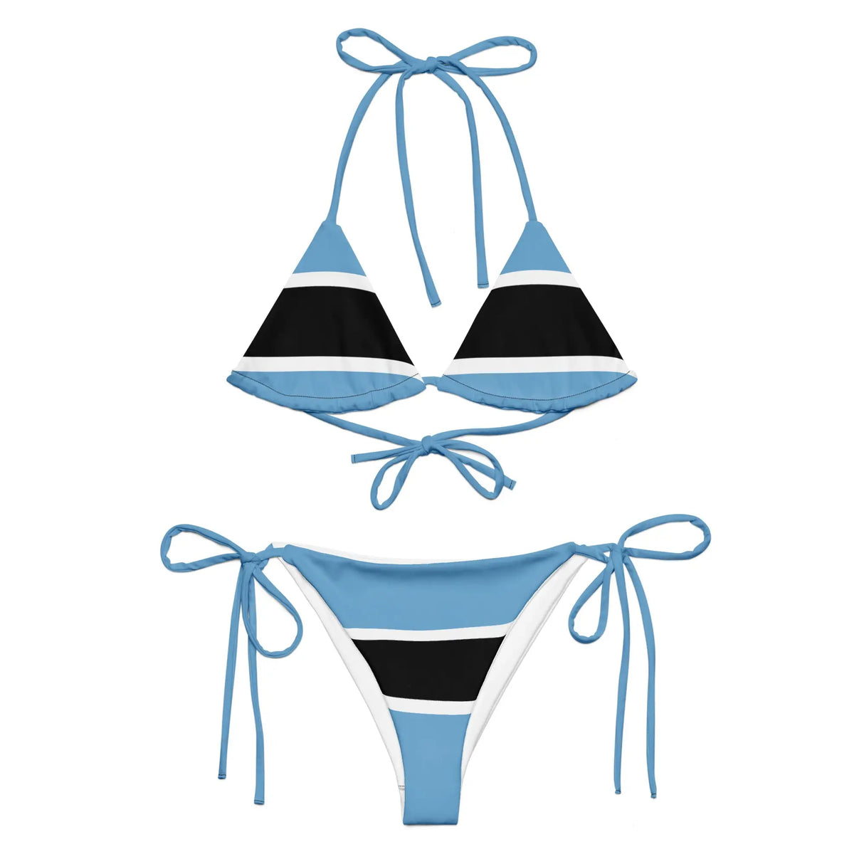 Bikini drapeau botswana cordon recyclé orné impression all over