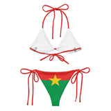 Bikini drapeau burkina faso cordon recyclé orné confortable