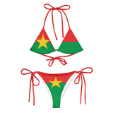 Bikini drapeau burkina faso cordon recyclé orné confortable