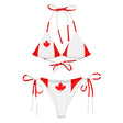 Bikini drapeau canada cordon recyclé orné impression all over